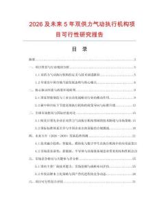 2026及未來5年雙供力氣動執行機構項目可行性研究報告