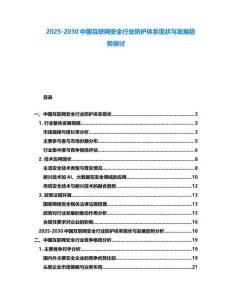 2025-2030中國互聯網安全行業防護體系現狀與發展趨勢探討
