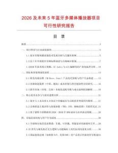 2026及未來5年藍牙多媒體播放器項目可行性研究報告