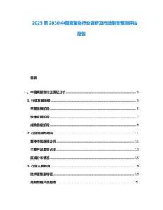 2025至2030中國離聚物行業(yè)調(diào)研及市場前景預測評估報告