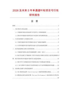 2026及未來5年單通道葉輪項目可行性研究報告