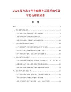 2026及未來5年車載倒車后視系統項目可行性研究報告