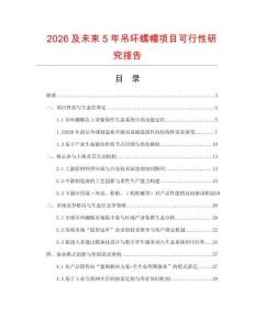 2026及未來5年吊環螺帽項目可行性研究報告