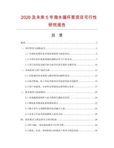 2026及未來5年海水循環(huán)泵項(xiàng)目可行性研究報(bào)告