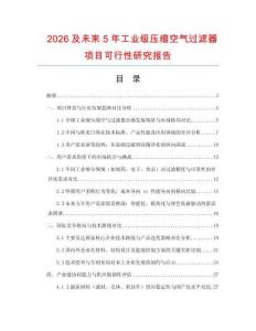2026及未來5年工業(yè)級壓縮空氣過濾器項(xiàng)目可行性研究報告