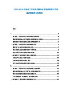 2025-2030石油化工產品供應鏈行業市場供需現狀及商業運營前景分析報告