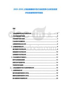 2025-2030上海金融服務外包行業(yè)的競爭力分析及投資評估發(fā)展預測研究報告