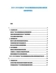 2025-2030自來水廠凈水處理流程自動化控制水質檢測設備使用情況