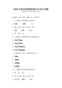 2026年老撾語基礎(chǔ)語法與詞匯試題