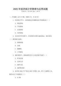2025年經(jīng)濟(jì)統(tǒng)計學(xué)原理與應(yīng)用試題