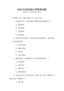 2025年經(jīng)濟(jì)統(tǒng)計學(xué)原理試題