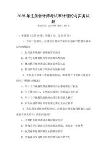 2025年注冊(cè)會(huì)計(jì)師考試審計(jì)理論與實(shí)務(wù)試題