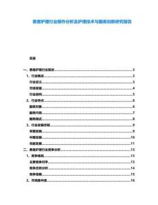 患者護(hù)理行業(yè)操作分析及護(hù)理技術(shù)與服務(wù)創(chuàng)新研究報(bào)告