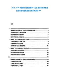 2025-2030中國航空母艦艦載機飛行員選拔訓練體系建立想定想定逼真度提升的研究報告XX