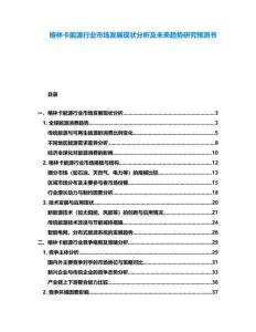 格林卡能源行業市場發展現狀分析及未來趨勢研究預測書