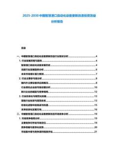 2025-2030中國智慧港口自動(dòng)化設(shè)備更新改造投資效益分析報(bào)告