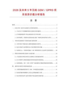 2026及未來5年無線GSM／GPRS項目投資價值分析報告