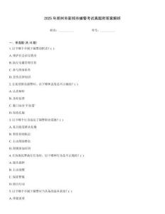 2025年鄭州市新鄭市輔警考試真題附答案解析