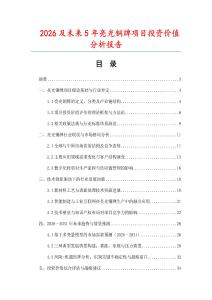 2026及未來5年亮光銅牌項目投資價值分析報告