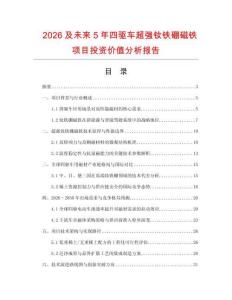 2026及未來5年四驅(qū)車超強(qiáng)釹鐵硼磁鐵項(xiàng)目投資價(jià)值分析報(bào)告