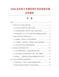 2026及未來5年管形網(wǎng)片項(xiàng)目投資價(jià)值分析報(bào)告