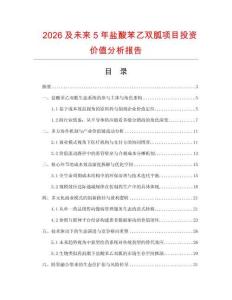2026及未來5年鹽酸苯乙雙胍項(xiàng)目投資價值分析報告