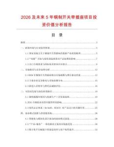 2026及未來5年銅制開關帶插座項目投資價值分析報告