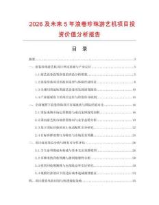 2026及未來5年浪卷珍珠游藝機項目投資價值分析報告