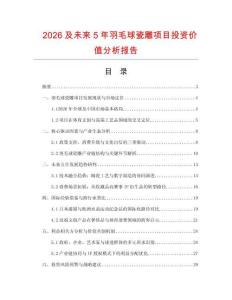 2026及未來(lái)5年羽毛球瓷雕項(xiàng)目投資價(jià)值分析報(bào)告