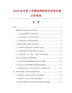 2026及未來5年燃油噴咀項(xiàng)目投資價(jià)值分析報(bào)告