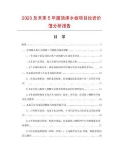 2026及未來5年屋頂排水板項目投資價值分析報告