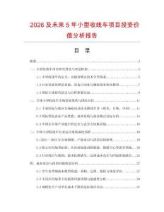 2026及未来5年小型收线车项目投资价值分析报告
