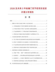 2026及未來5年鐵掩門雙節柜項目投資價值分析報告