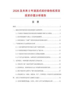 2026及未來5年液流式絞紗染色機項目投資價值分析報告