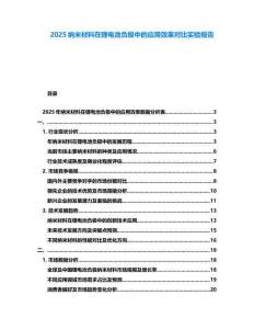 2025纳米材料在锂电池负极中的应用效果对比实验报告