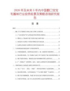 2026年及未來5年內中國翻口寶寶毛圈襪行業(yè)投資前景及策略咨詢研究報告
