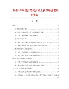 2025年中國燈芯絨女式上衣市場調查研究報告