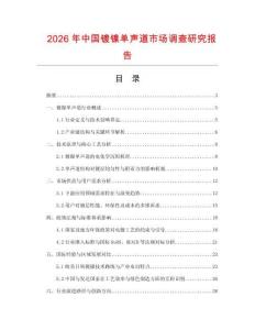 2026年中國鍍鎳單聲道市場調查研究報告