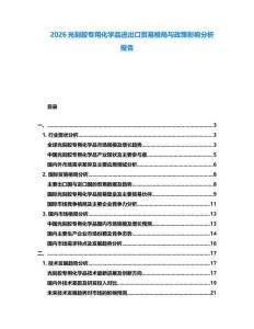 2026光刻膠專用化學(xué)品進(jìn)出口貿(mào)易格局與政策影響分析報(bào)告