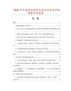 2026年中國(guó)漆包線軟化擊穿試驗(yàn)儀市場(chǎng)調(diào)查研究報(bào)告