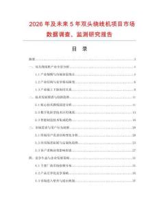 2026年及未來5年雙頭繞線機項目市場數據調查、監測研究報告