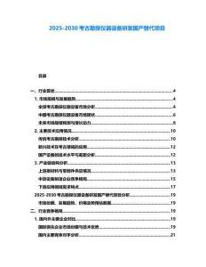 2025-2030考古勘探儀器設(shè)備研發(fā)國產(chǎn)替代項目