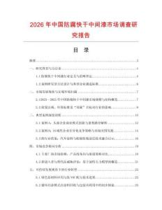 2026年中國防腐快干中間漆市場調(diào)查研究報告