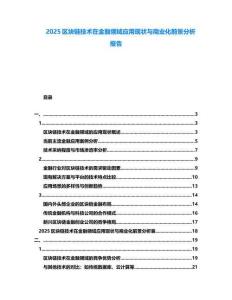 2025區塊鏈技術在金融領域應用現狀與商業化前景分析報告