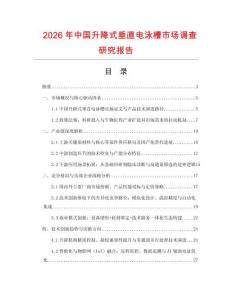 2026年中國升降式垂直電泳槽市場調查研究報告