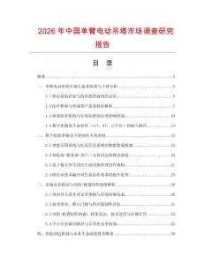 2026年中國單臂電動吊塔市場調查研究報告