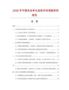 2026年中國風(fēng)動單頭批咀市場調(diào)查研究報告