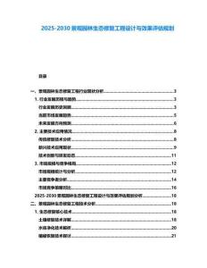 2025-2030景觀園林生態修復工程設計與效果評估規劃
