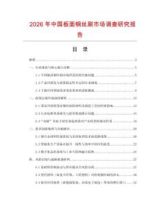 2026年中國板面銅絲刷市場調查研究報告