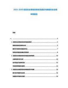 2025-2030信息安全領(lǐng)域攻防體系建設(shè)與數(shù)據(jù)安全合規(guī)審查報(bào)告